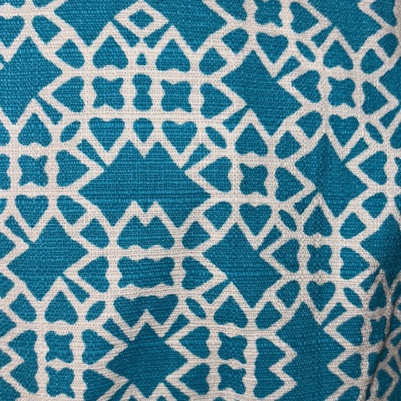 NWT Eliza J Turquoise Blue & Lime Green Sleeveless Retro Mod Print Dress - 6 - Picture 12 of 12